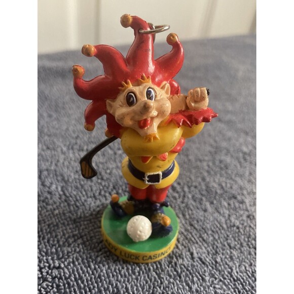Lady Luck Casino Jester Golf Golfer 3"  Key Chain - Picture 1 of 4